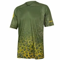 Maillot Manches Courtes ENDURA SingleTrack Print Tee LTD Vert Olive
