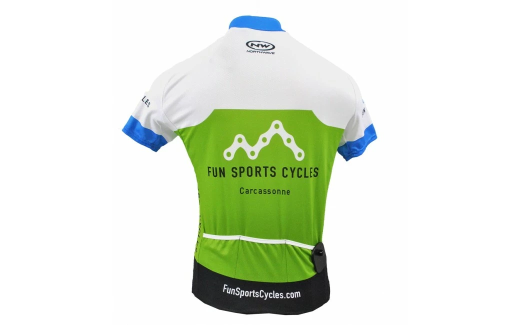 Maillot Vélo été Fun Sports Cycles Vert/Bleu – Image 2