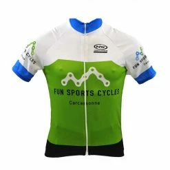 Maillot Vélo été Fun Sports Cycles Vert/Bleu